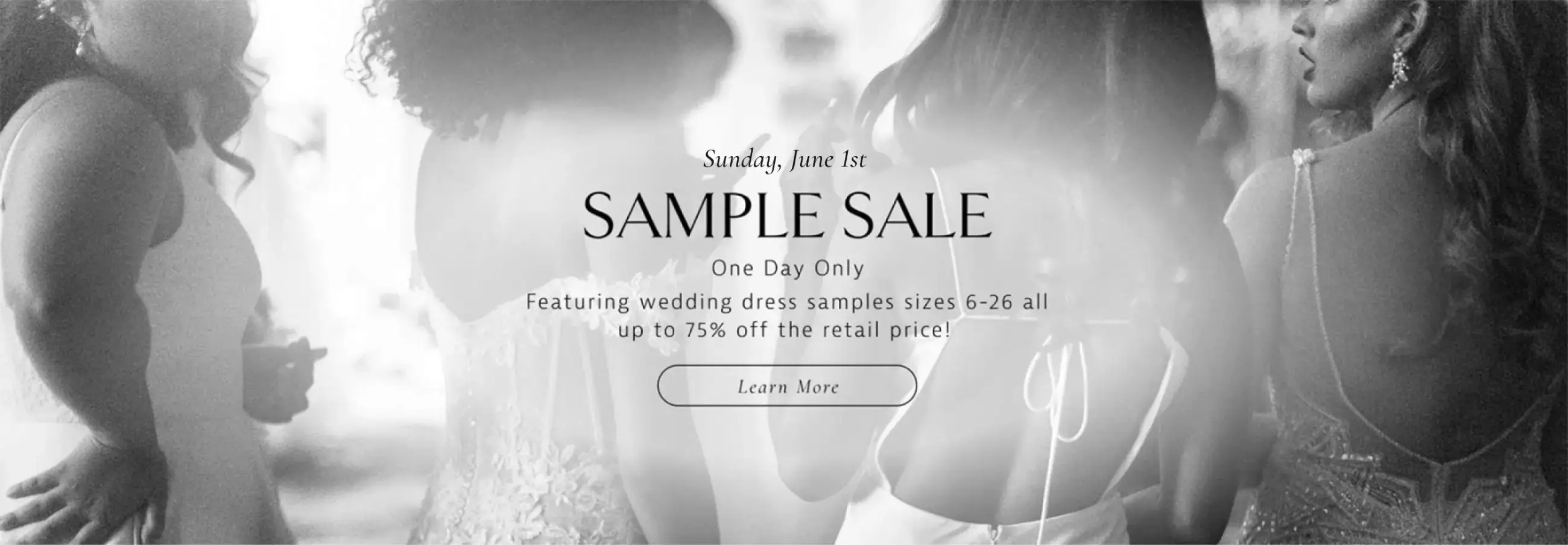 Solutions Bridal Sample Sale banner